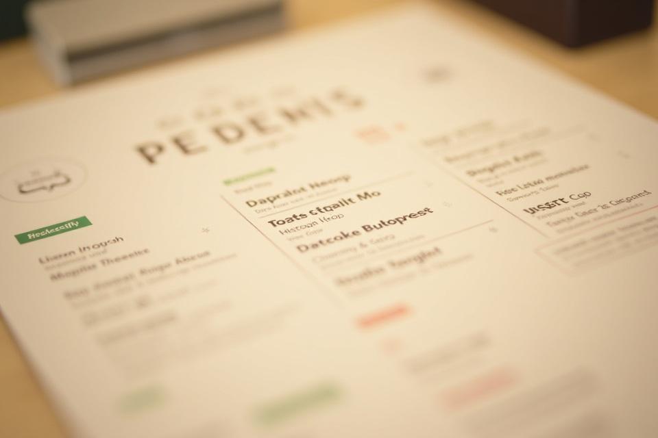 Egy kávézó étlap közelképe, amelyen ki vannak emelve a népszerű és magas árrésű tételek.